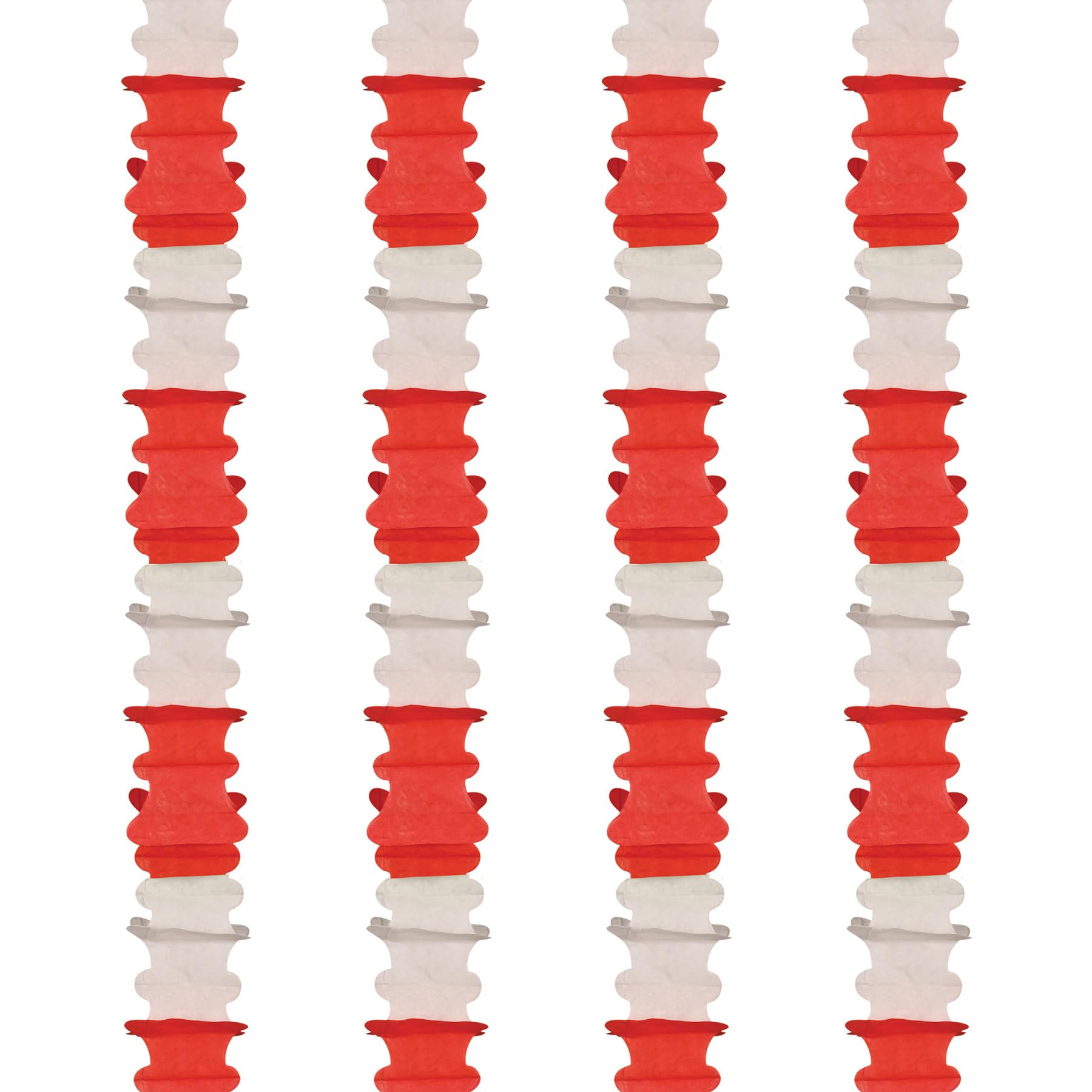 Beistle 4 guirnaldas Colgantes de Papel para Colgar en el Techo de 14 pies 6 Pulgadas x 4.5 Pulgadas, Decoraciones de Fiesta, Fondos de Cabina de Fotos, decoración de Fondo, Rojo/Blanco