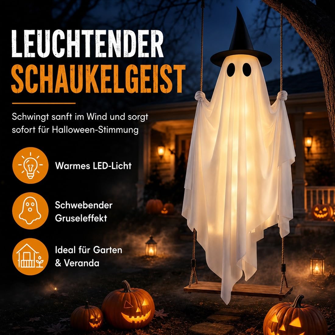 Hängender Schaukelgeist, Halloween Geist Schaukel, Geist Auf Schaukel