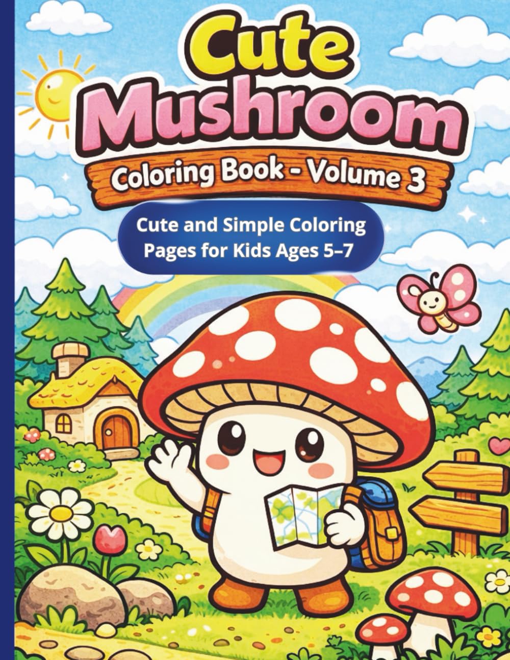 Cute Mushroom Coloring Book – Volume 3: Cute and Simple Coloring Pages for Kids Ages 5–7 (Cute Mushroom Coloring Series)
