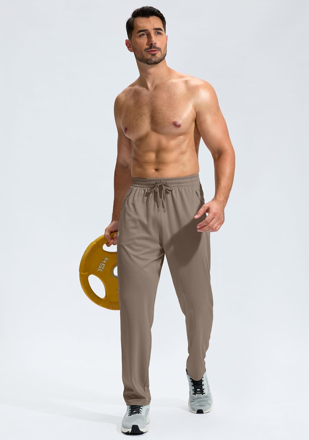 G Gradual Men's Sweatpants with Zipper Pockets Lightweight Mesh Athletic Pants for Men Open Bottom Workout Gym Running - Image 3