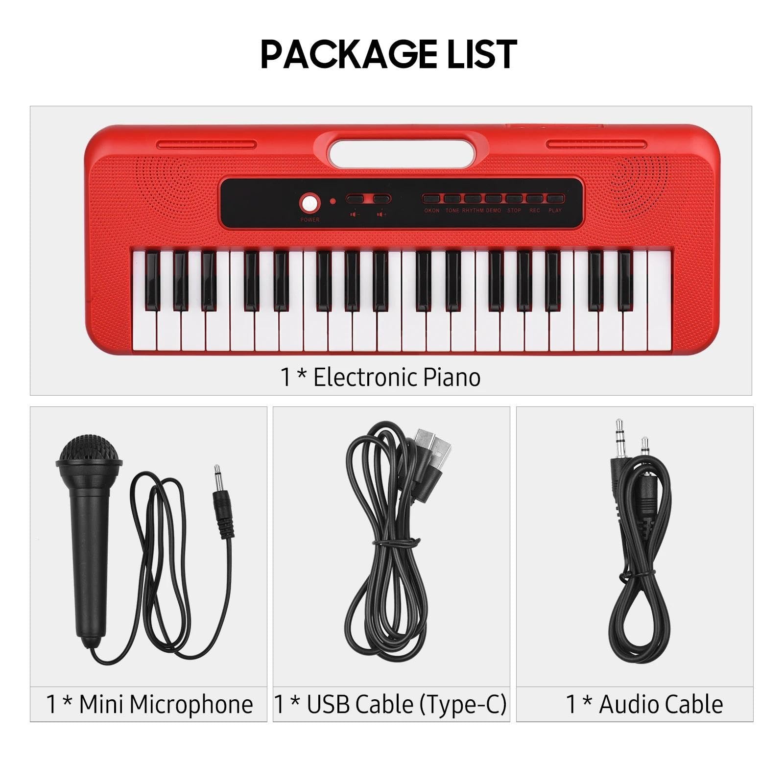 Pianoforte Elettronico A 37 Tasti Preimpostati 10 Demo Supporta La Registrazione Della Tastiera Musicale Portatile Per Cuffie Pianoforte Elettronico per Principianti
