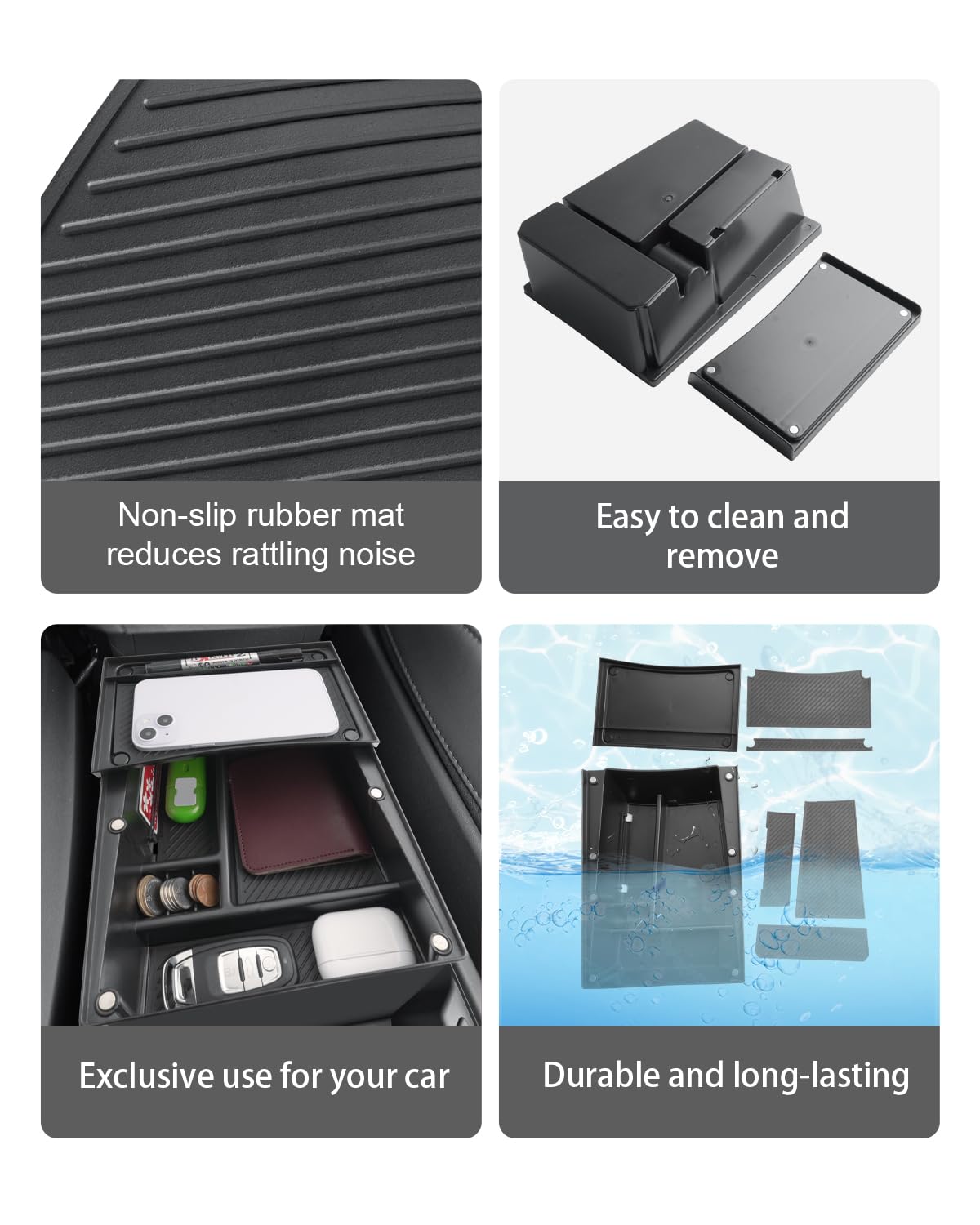 CDEFG Kompatibel mit Kia EV3 2025 2026 Mittelkonsole Aufbewahrungsbox Doppeletage Auto Center Console Organizer Tray EV3 GT Line Zubehör