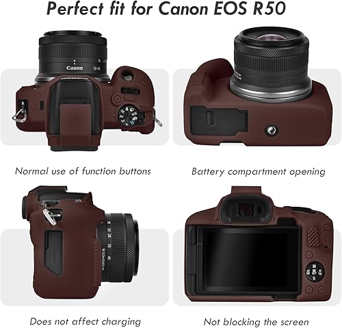 Miniatura 3 de Rieibi EOSR50 EOS R50 Caso, Funda Protectora De Silicona Suave Para Canon EOS R50 EOSR50 Vlogging Camera, Ligero EOS R50 Estuche De Cámara Cubierta