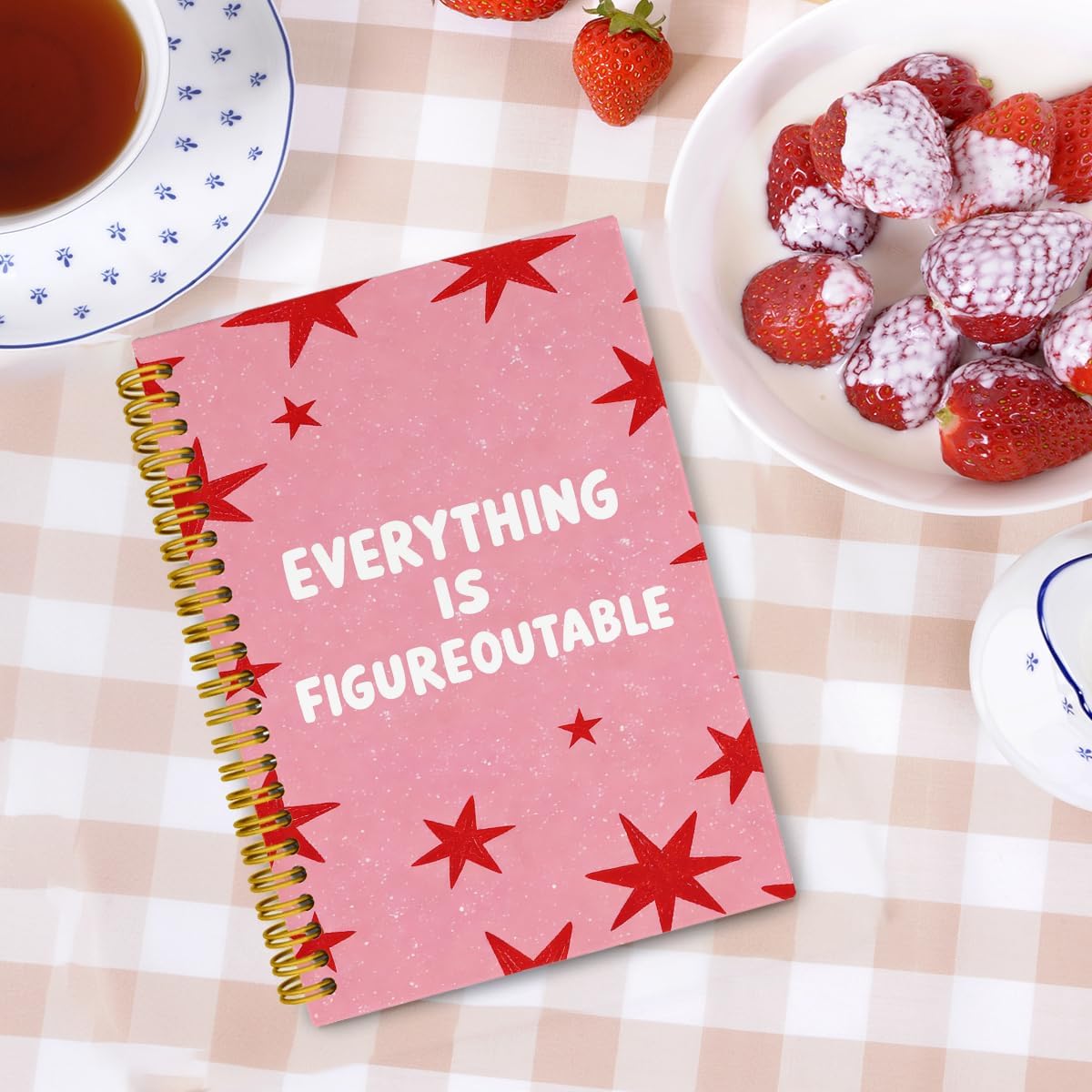 Red Star Inspirational Lined Spiral Journal Notebook 5.5x8.3 image 2