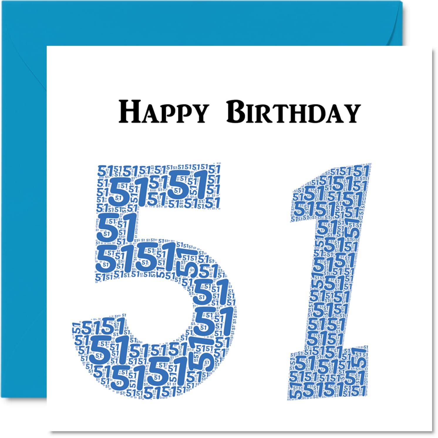 Fun 51st Birthday Cards for Men - Shapecloud - Happy Birthday Card for Dad Mum Grandad Nanny Grandma Uncle Auntie Cousin Friend, 145mm Greeting Cards, Fun Card