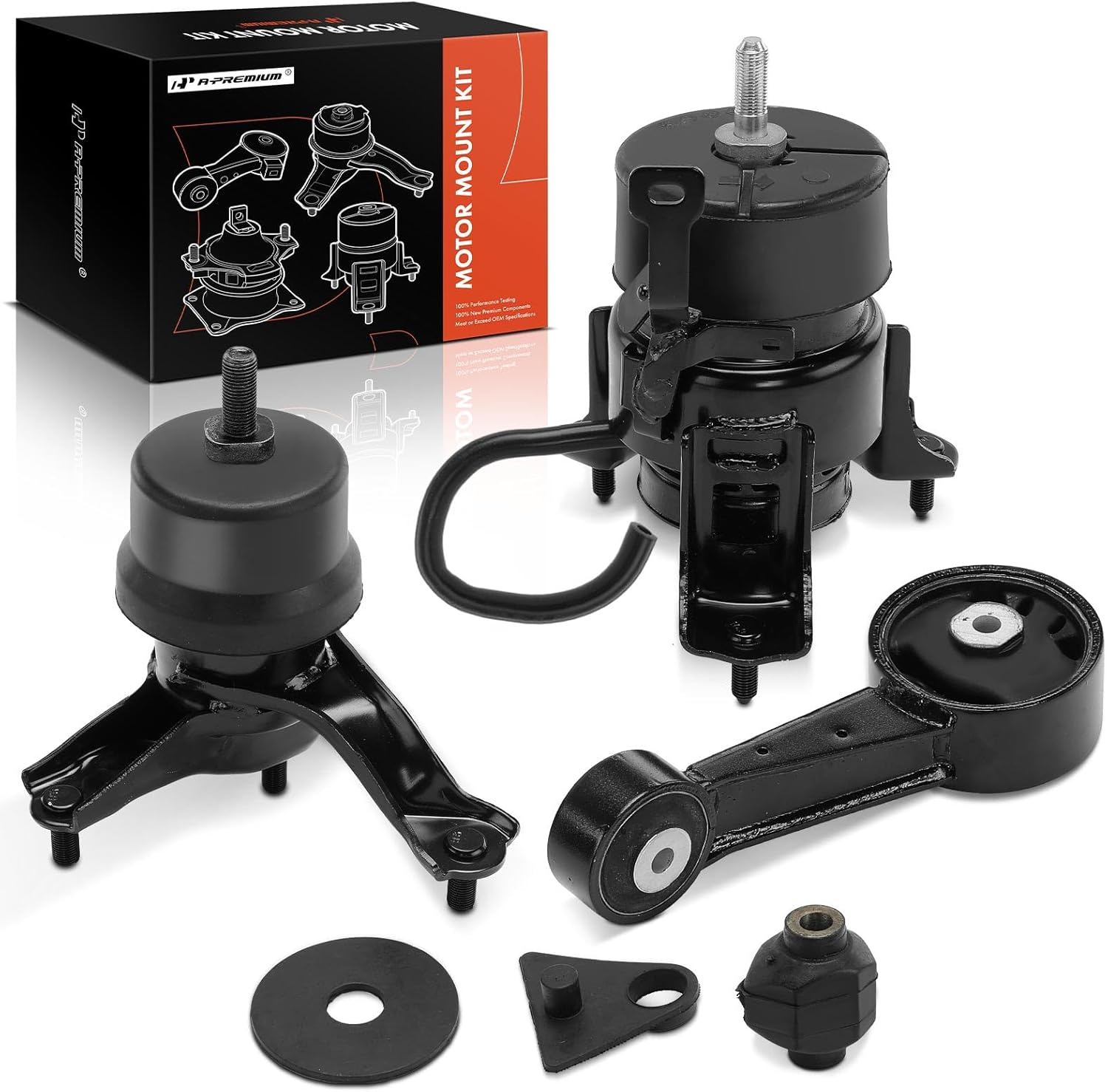 A-Premium 4PCS Engine Motor Mount and Torque Strut Mount Set Compatible with Toyota Highlander 2010 2011 2012 2013 3.5L, Replace# 123620P040, 123620P050