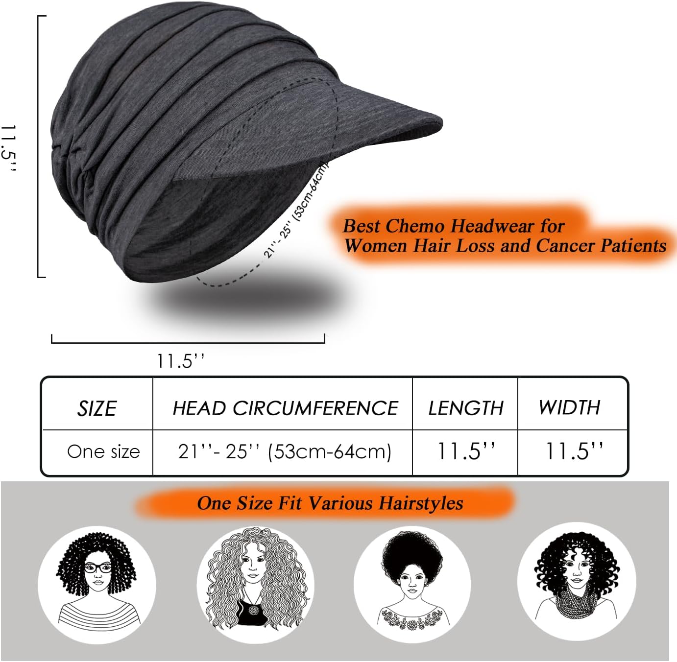 4 Pcs Soft Bamboo Baseball Cap for Women, Chemo Hats for Hair Loss - Image 3