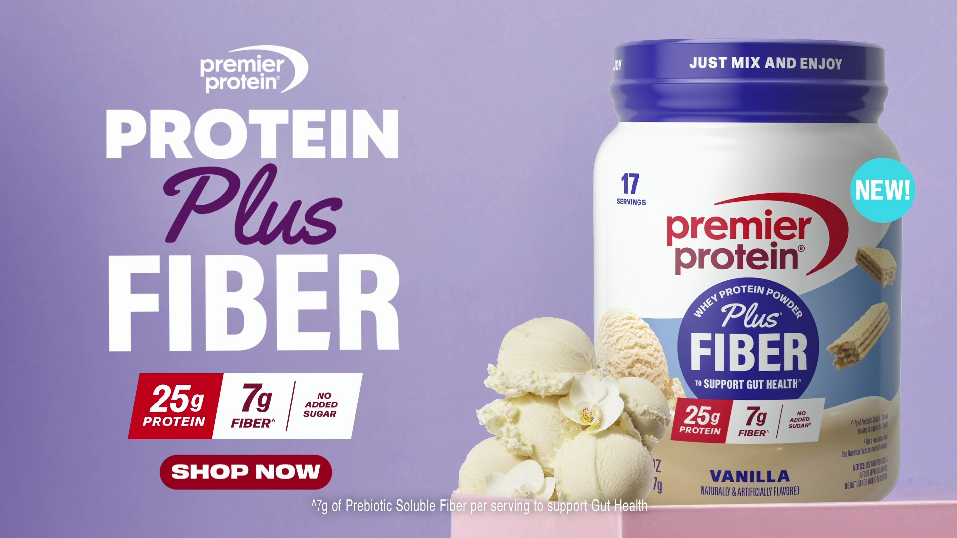 Amazon.com: Premier Protein Powder Plus Fiber, Vanilla, 25g