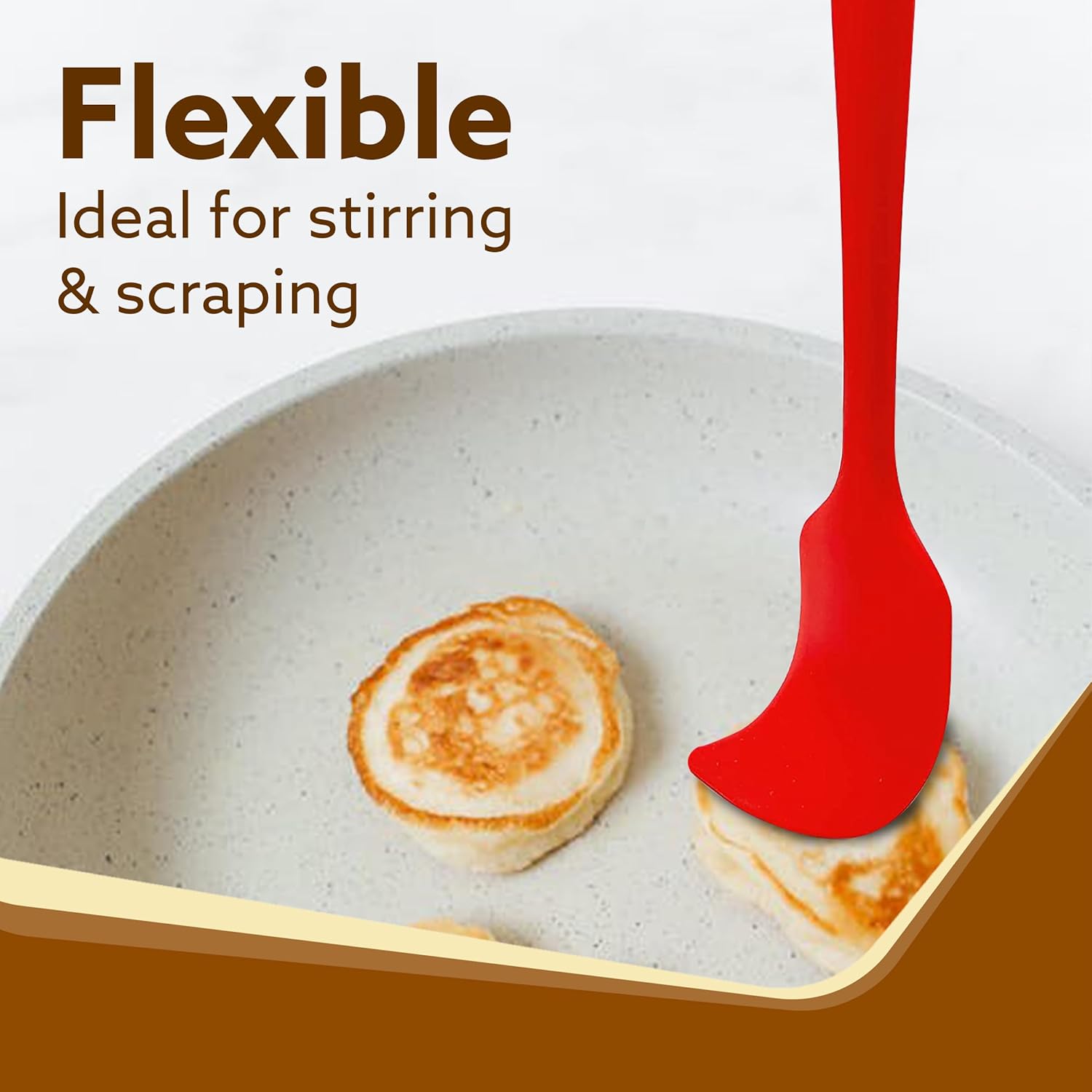 AGARO Delux Silicone Spatula Set of 6, Cooking and Mixing, for Non-Stick Cookware, BPAFree, Seamless Design, Red