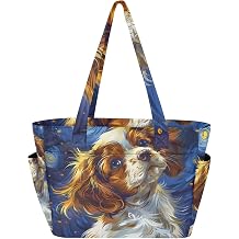 Women Quilted Tote Bag Cat Wind Chimes Large Shoulder Bag