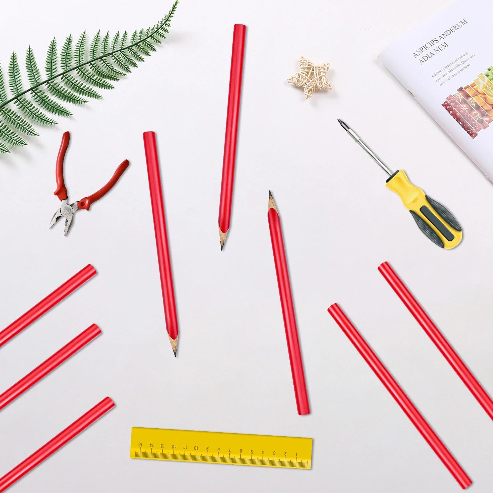 40 Piezas Lapices Hb, Lapiz Carpintero Hb, Herramientas Carpinteria Madera, Juego de Lápiz Ergonómico, Burro de Carpintero, Pencil, para Dibujar Marcadores, Carpintería con