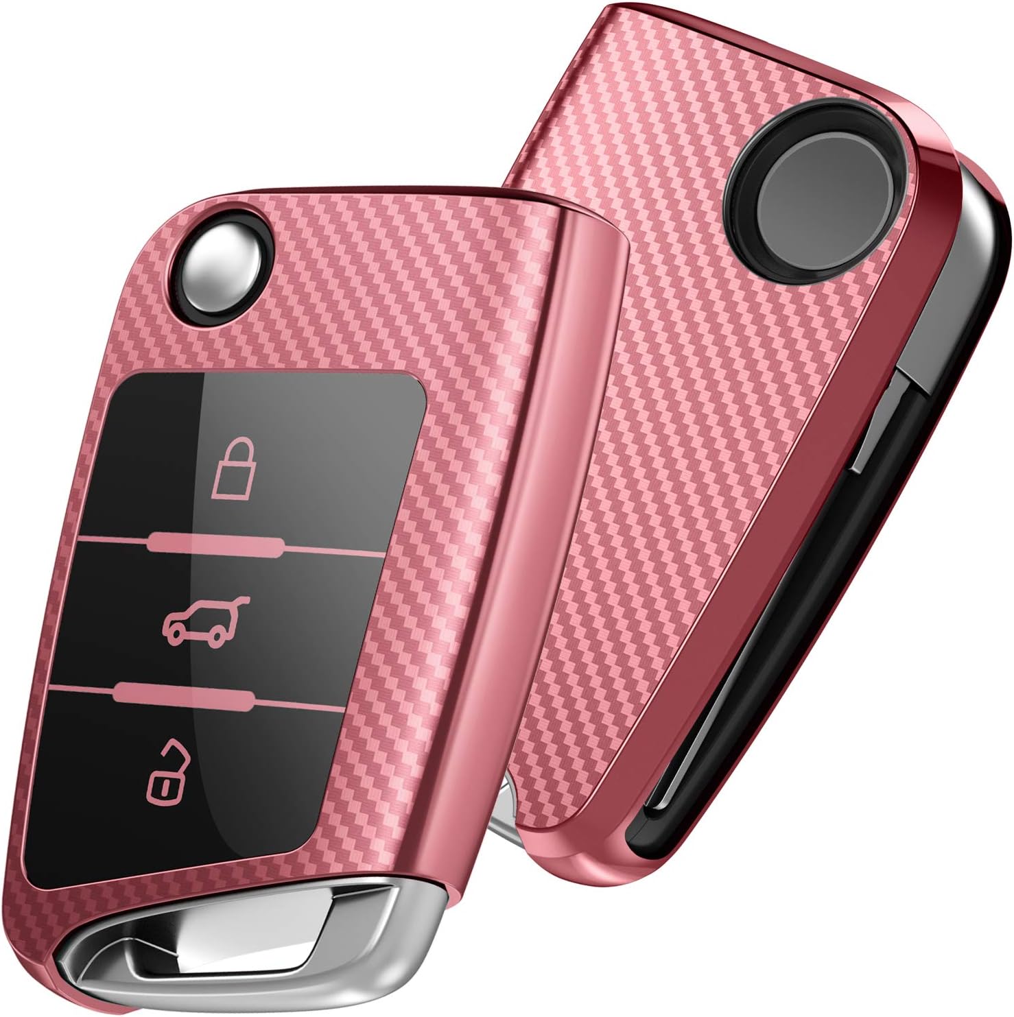 OATSBASF Autoschlüssel Hülle Für FIAT & Lancia - Schlüsselcover Mit 3 Tasten In Weiß