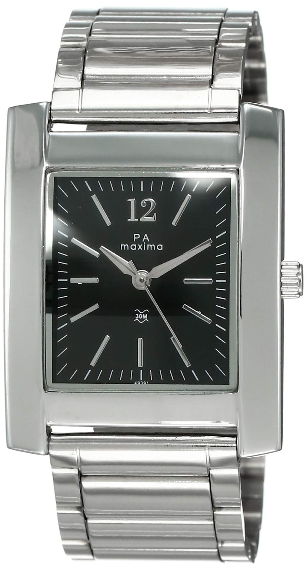 Maxima Stainless Steel Analog Black Dial Men Watch - 49391Cagi, Silver Band (B07CSX2QTP) Amazon Price History, Amazon Price Tracker