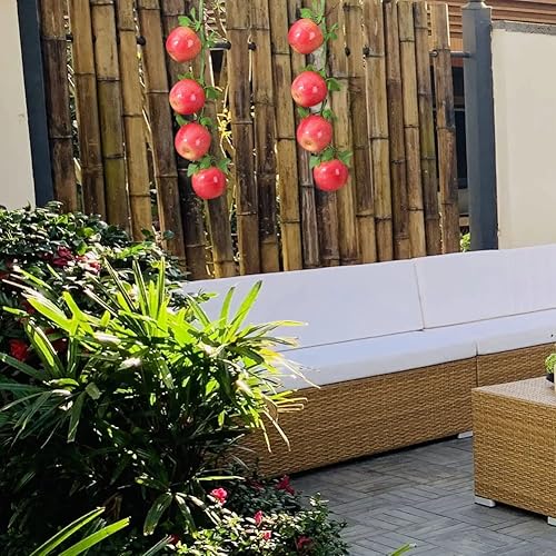 Miniatura 9 de BAOZOON 2 racimos de cuerdas realistas para colgar frutas, 8 piezas, melocotón, mango, fresa, manzana, granada, brocheta de frutas artificiales,