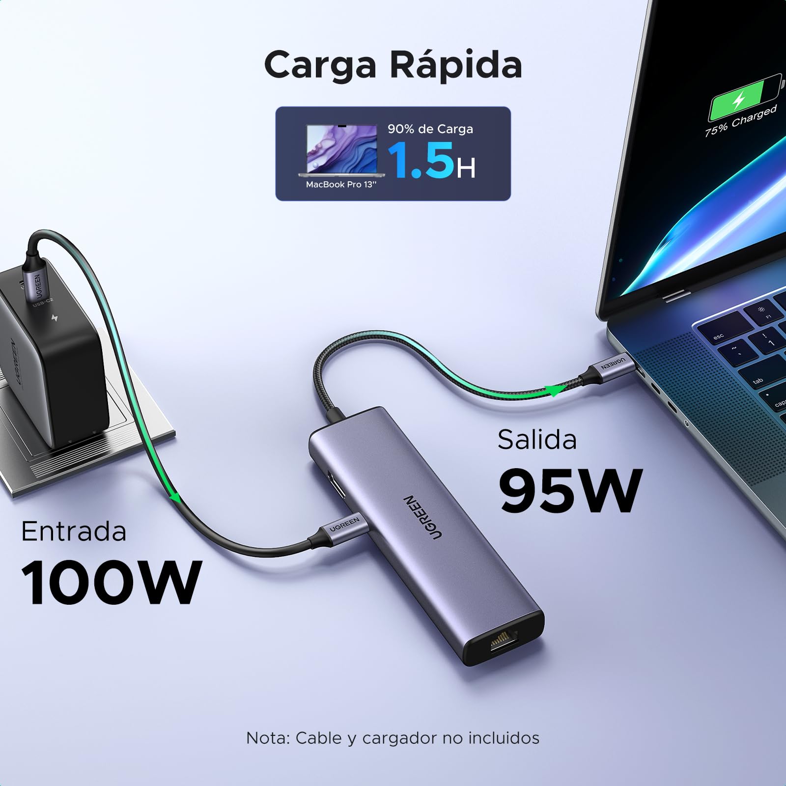 UGREEN Revodok 1061 Hub USB C Ethernet Gigabit HDMI 4K PD 100W Adaptador Tipo C Docking Station Compatible con MacBook Neo iPad Pro Air iPhone 17 Pro MAX Air Surface Galaxy S26 Ultra Tab S9