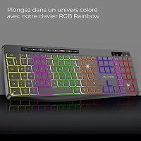 AD ADVANCE R Type Vezeték Nélküli Billentyűzet - Csendes, Tölthető, RGB Háttérvilágítás, Francia Kiosztás, Windows/Mac Kompatibilis 3