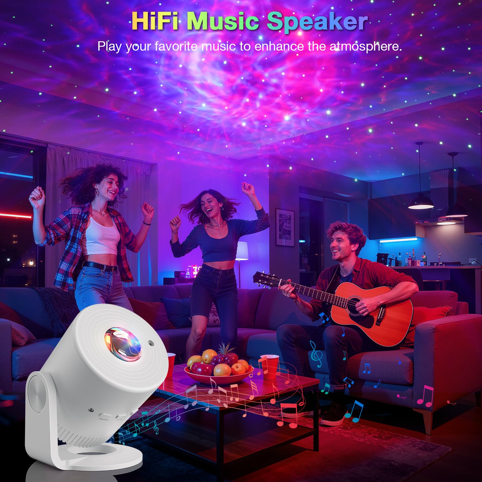 Lampada Proiettore Stelle con Telecomando, Lampada Galassia LED con Timer, Proiettore Stelle per Bambini e Adulti, Luce Notturna per Camera da Letto, Feste e Home Cinema