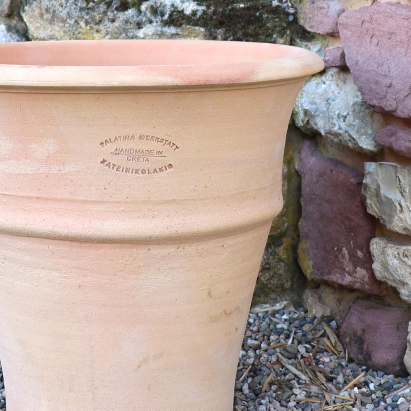 Palatina Werkstatt Doniczka z terakoty Yucca 35 cm – w 100% ręcznie wykonany unikat – udekoruj swój dom odporną na warunki zimowe donicą do użytku wewnątrz i na zewnątrz