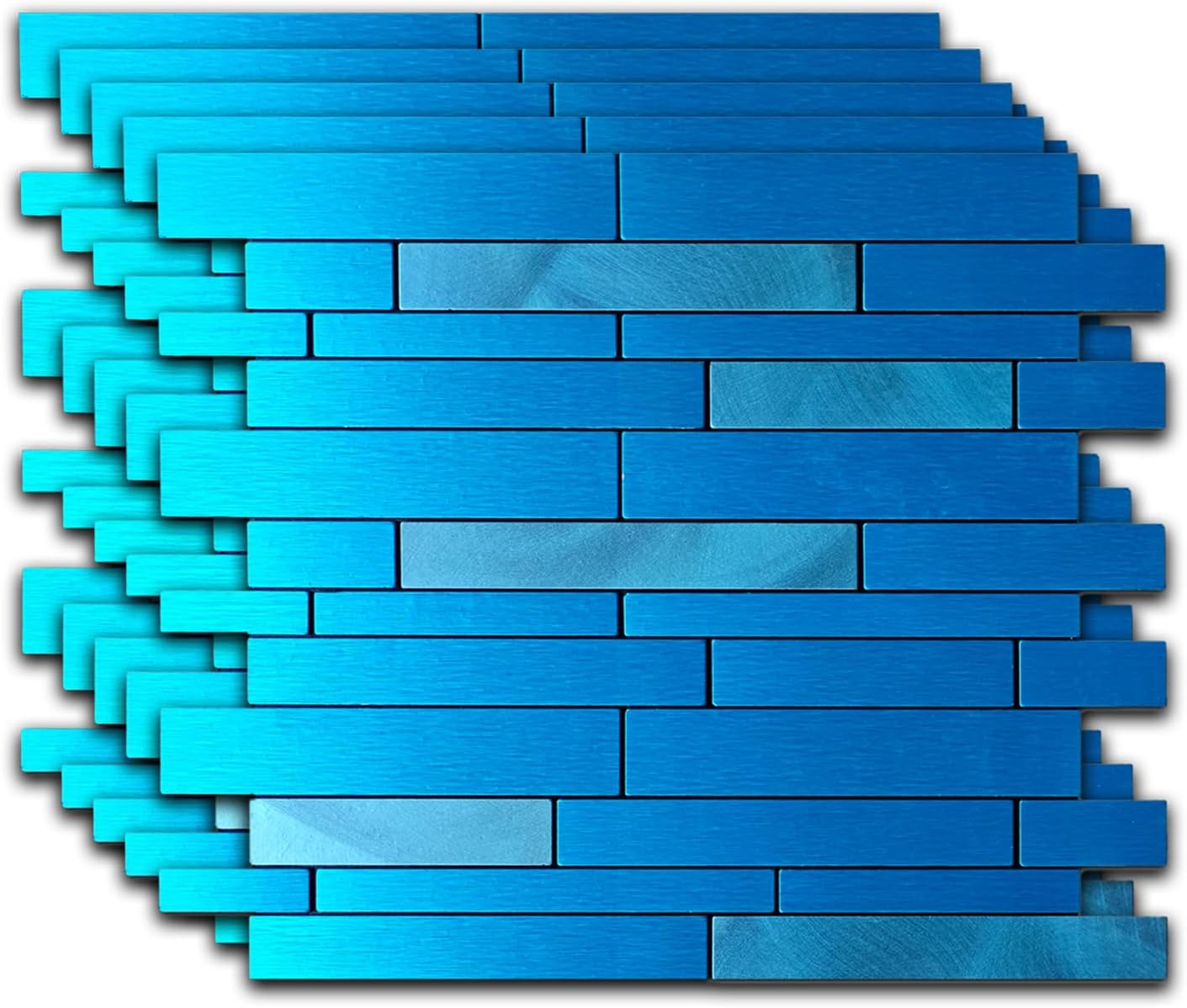 10pcs Waterproof & Non-Slip Mosaic Peel & Stick Wall Stickers, Heat-Resistant Self-Adhesive Tiles, Easy Cut DIY Multi-Room Decals for Kitchen Bathroom Bedroom Living Room (10, Blue)