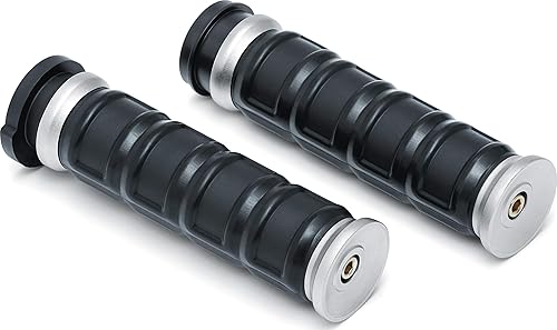 Kuryakyn 6674 Dillinger Puños para control electrónico del acelerador 2008-19 Harley-Davidson Motorcycles, Plata, 1 Par
