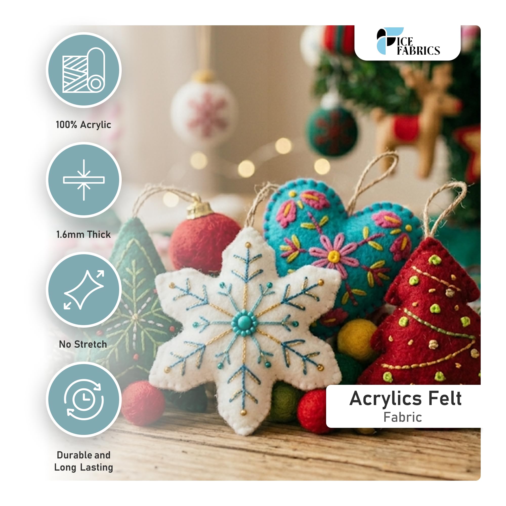 Ice Fabrics The Yard tkanina filcowa do majsterkowania – szerokość 183 cm i grubość 1,6 mm grubości, miękka i trwała, limonkowa tkanina do majsterkowania, dekoracji i nie tylko, 2 metry, limonkowa