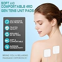 Vista 9 de 22 PCS 2X 2” Tens Unit Electrode Pads Compatible with Auvon Tens 7000 Muscle Stimulator Machine,Tens Unit Replacement Pads Reuse More Than 35-50