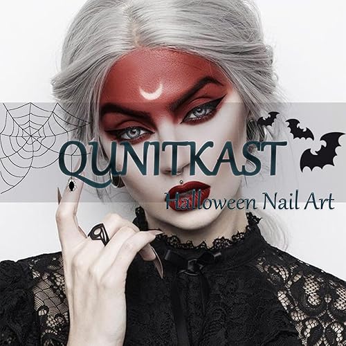 Miniatura 7 de Uñas postizas cuadradas cortas a presión, uñas postizas de Halloween, uñas acrílicas rosas y negras, fantasma, araña, murciélago, diseños de