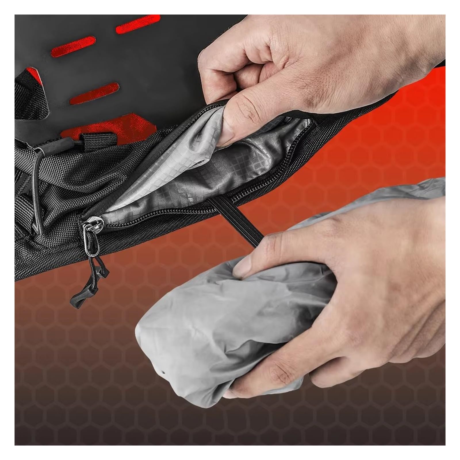Borsa Posteriore Moto Zaino Per Moto 10 Litri Con Copertura Antipioggia Borsa Fotocamera Telefono Espansione Ciclismo Multifunzionale(arancia)