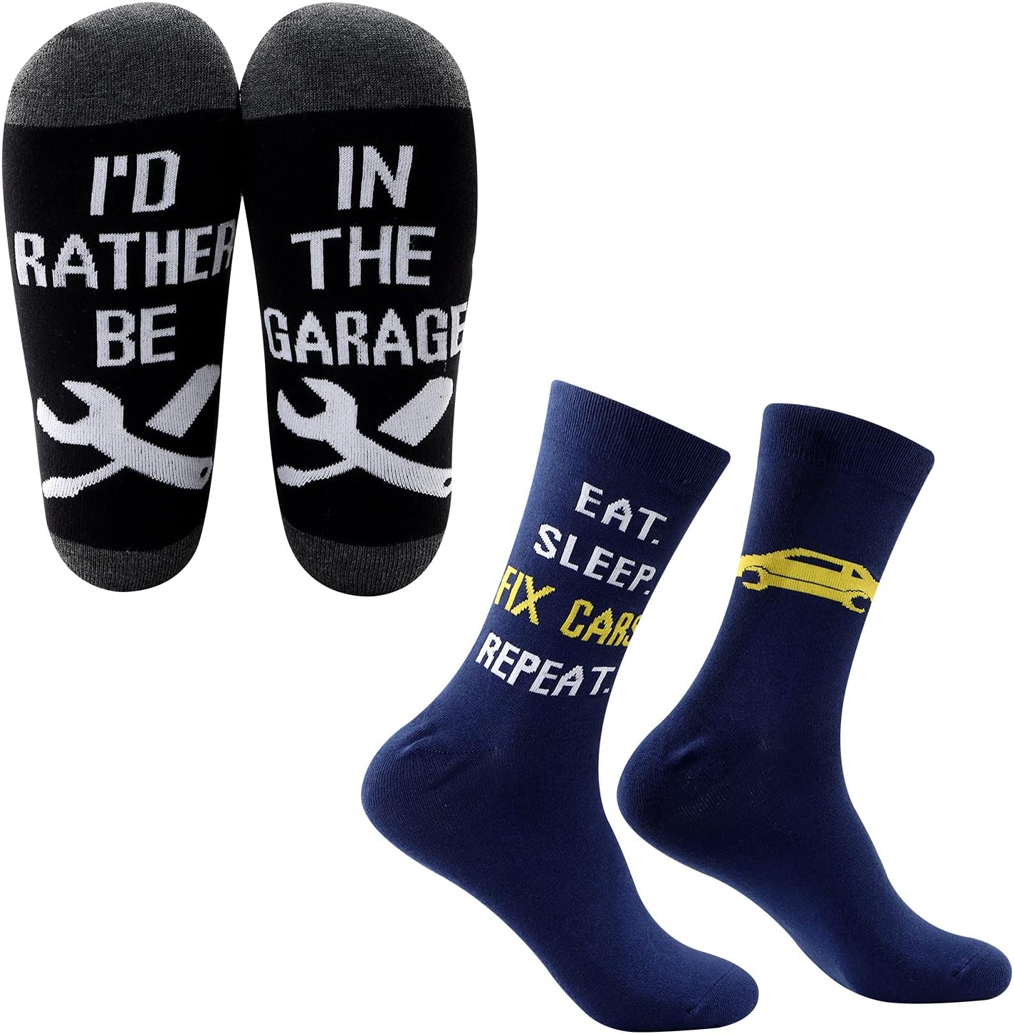 MBMSO Auto Mechanic Socks Maintenance Gifts Funny Car Mechanic Gifts Eat Sleep Fix
