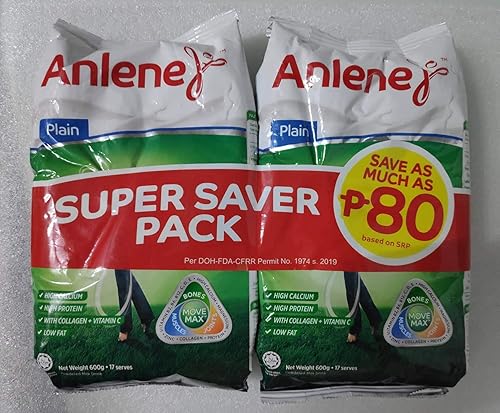 Miniatura 1 de Anlene Leche en polvo con alto contenido de calcio de vainilla lisa 21.16 oz (paquete de 2)