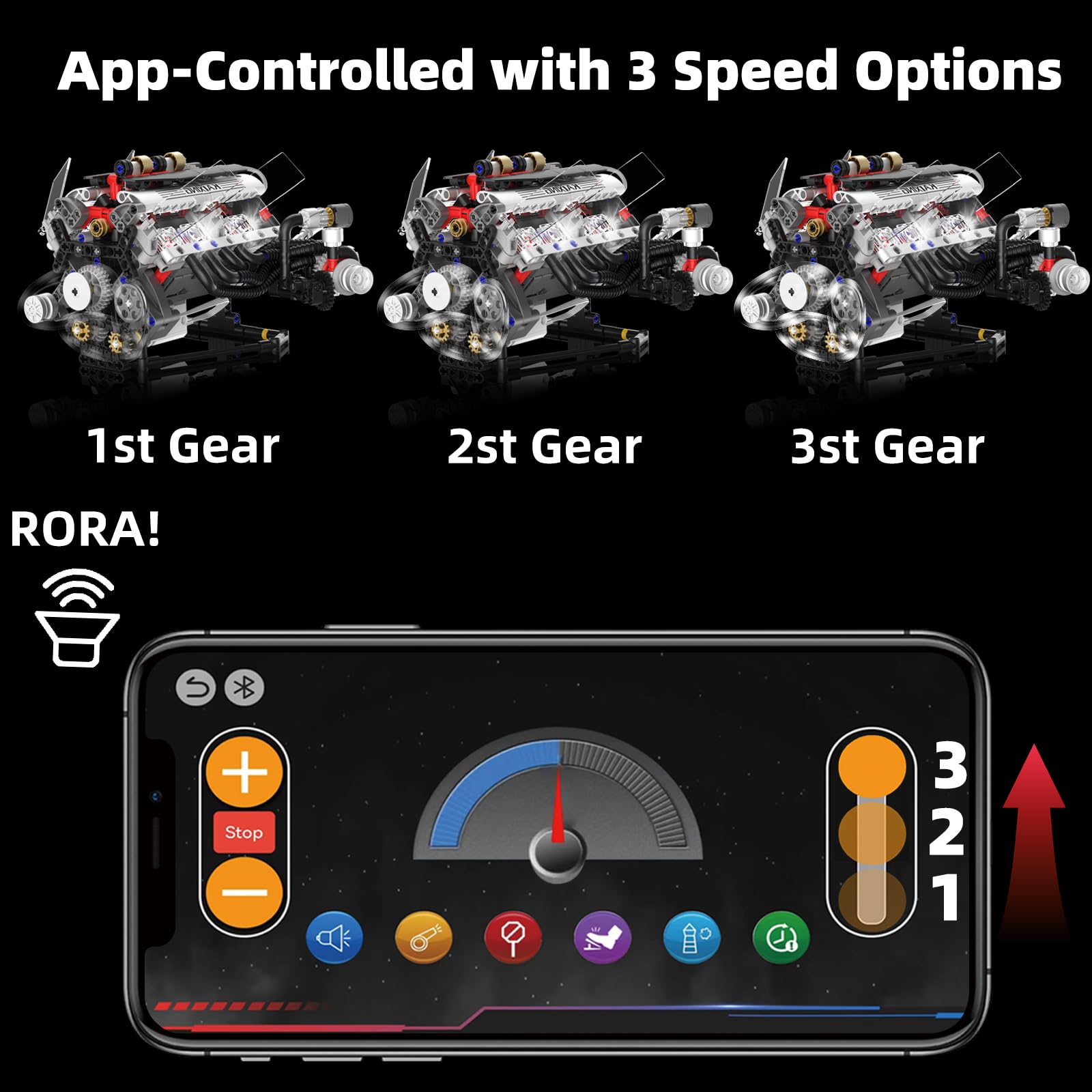 V8 Engine Kits That Works Building Sets,Car Engine Model Kit with Motor and Lights,Visible Piston Movement Mechanical STEM Toy for Car Enthusiasts Adults,Kids(715PCS)