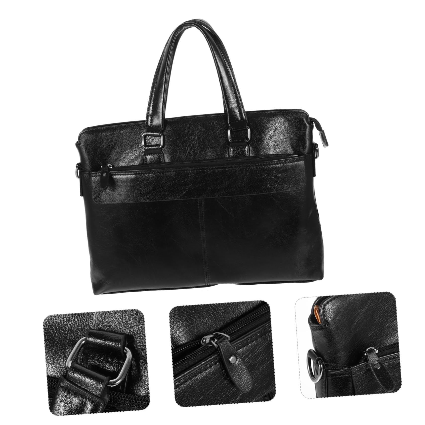 Artibetter 1pezzi Pu Leather Briefcase Uomo Borsa Spalla Portatile Per Laptop Portfolio Professionale Borsa Da Lavoro Versatile e Spaziosa Pelle Pu Adatta Per Ufficio e Viaggi