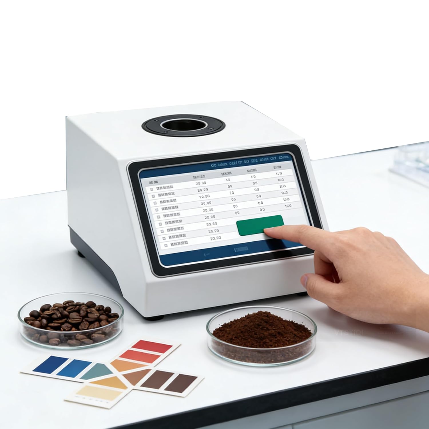 Digital Coffee Colorimeter SCAA Coffee Color Meter With 7-inch IPS Full-View LCD Display D/8 Illumination SCI 50mm Aperture Resolution 0.01% USB for SCAA Roast Degree Analysis of Coffee Powder
