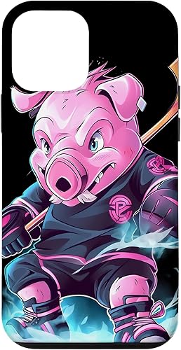 iPhone 12 mini Pig Ice Hockey Player Hockey Stick Goalkeeper Case