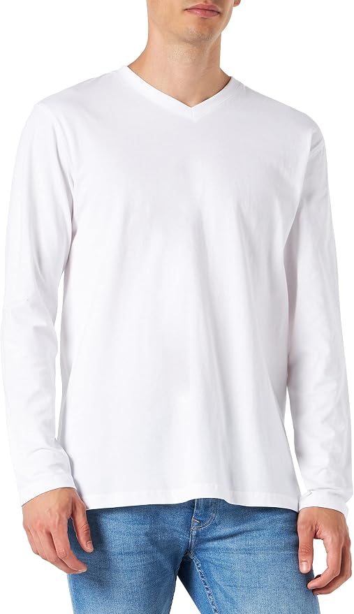 Chemise à Manches Longues Lower East Pour Homme - 100% Coton, Col En V, Coupe Droite - Lot D'une Pièce