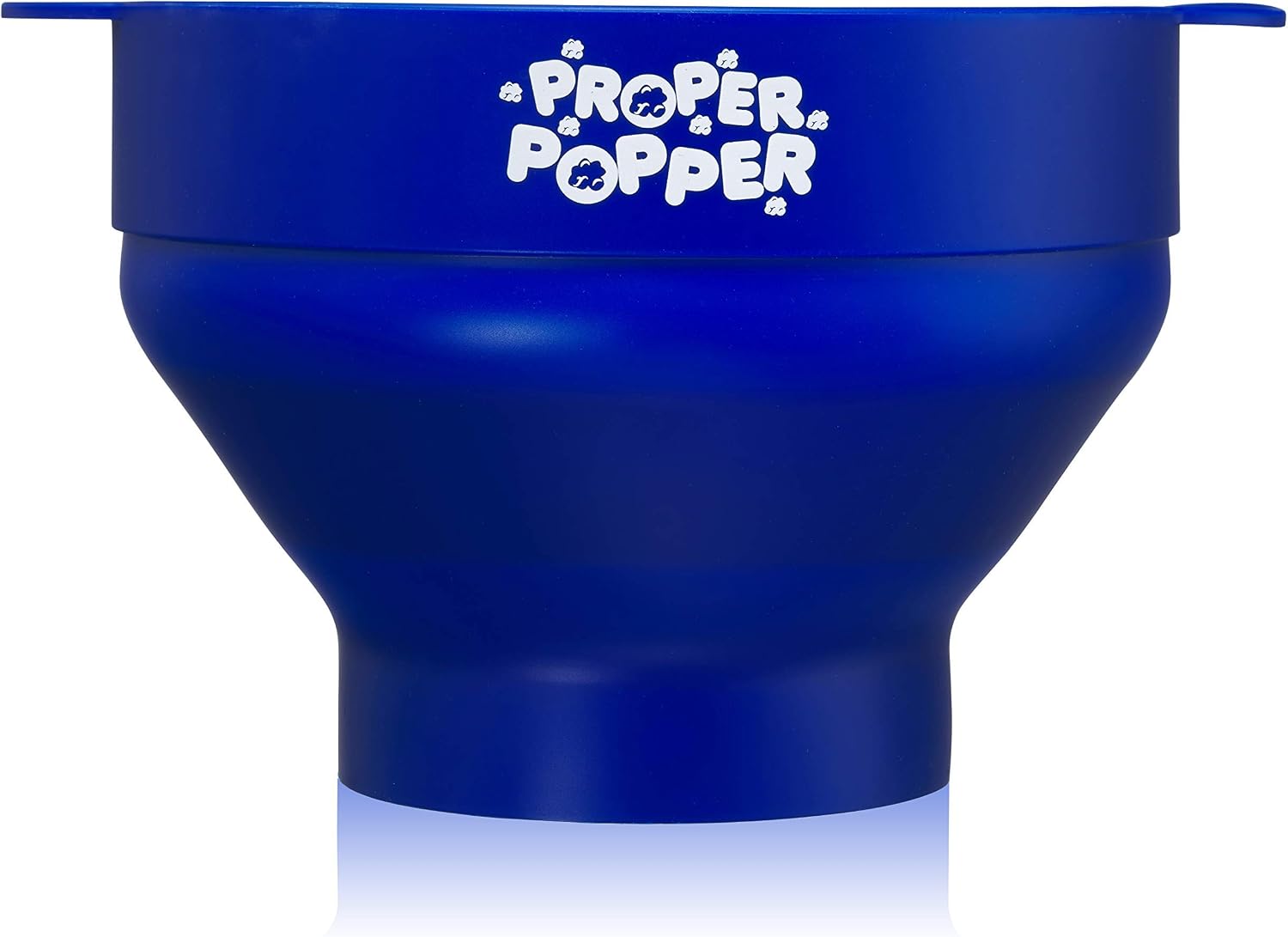 The Original Proper Popper Microwave Popcorn Popper, Silicone Popcorn Maker, Collapsible Bowl BPA Free & Dishwasher Safe - (Blue) image 3