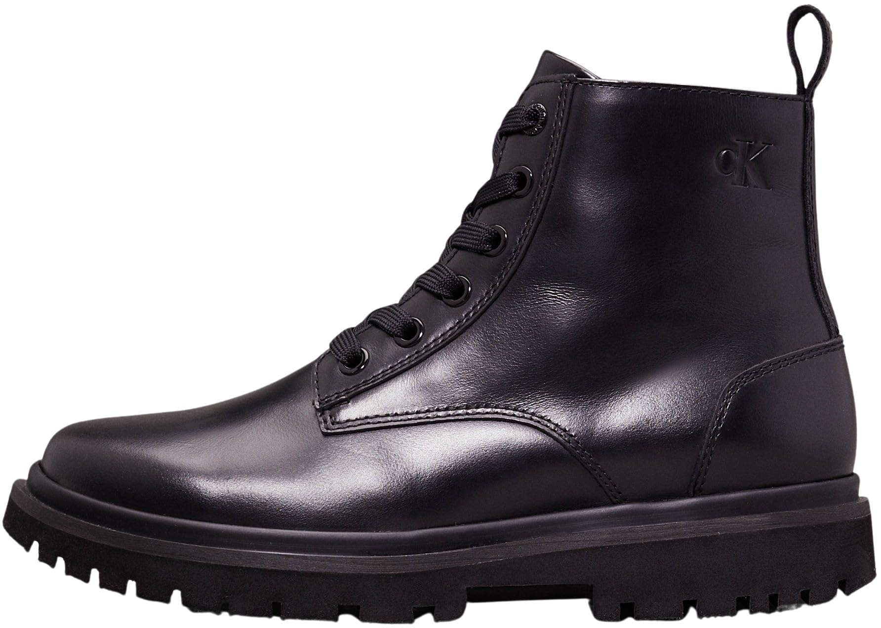 Calvin Klein Women’s Eva Lace Up Boots, Black (Triple Black), 6