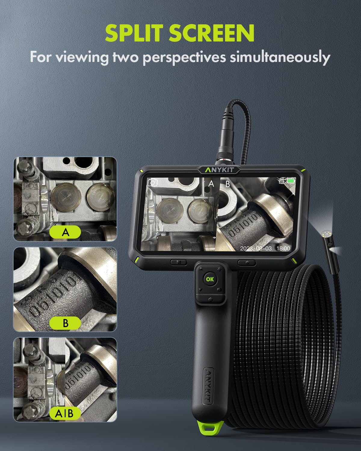 Anykit Endoscope Camera with Light, Dual Lens Endoscope 1080P — Amazon image 3