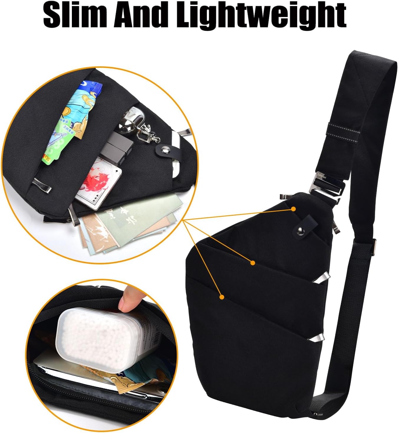 Multi-pocket Chest Bag, Anti-Theft Shoulder Bag, Waterproof Sling Crossbody Bag, for Men Bicycle Hiking Jogging - Image 7