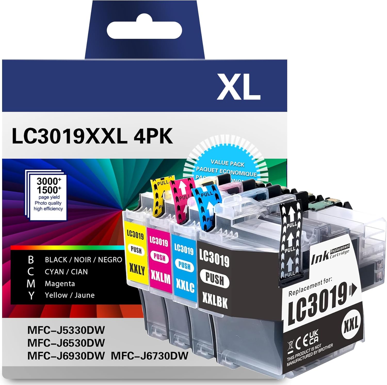 LC3019XXL Ink Cartridges Combo Pack Compatible for Brother LC3019 Ink Cartridges LC3017 LC3019 XXL use with Brother MFC-J6530DW MFC-J6730DW MFC-J6930DW MFC-J5330DW Printer