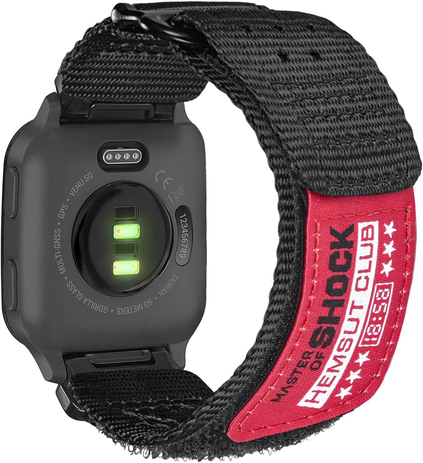 Rugged Nylon Sports Strap for Garmin Venu Sq/Sq 2, Venu 2/3/Plus/Musice.Venu 4-45mm,Woven Loop Quick-Dry Watch Band with Stainless Steel Buckle (Not for Venu 4 41mm Venu 2S)​​