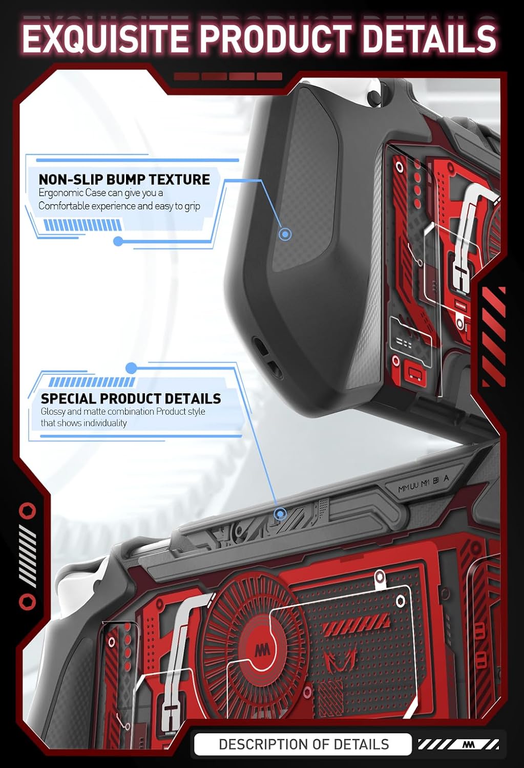 Mumba Dockable Case for Nintendo Switch OLED 2021, [Blade Series] TPU Grip Protective Cover Accessories Compatible with Nintendo Switch OLED 7 Inch and Joy-Con Controller (Red) - Image 6