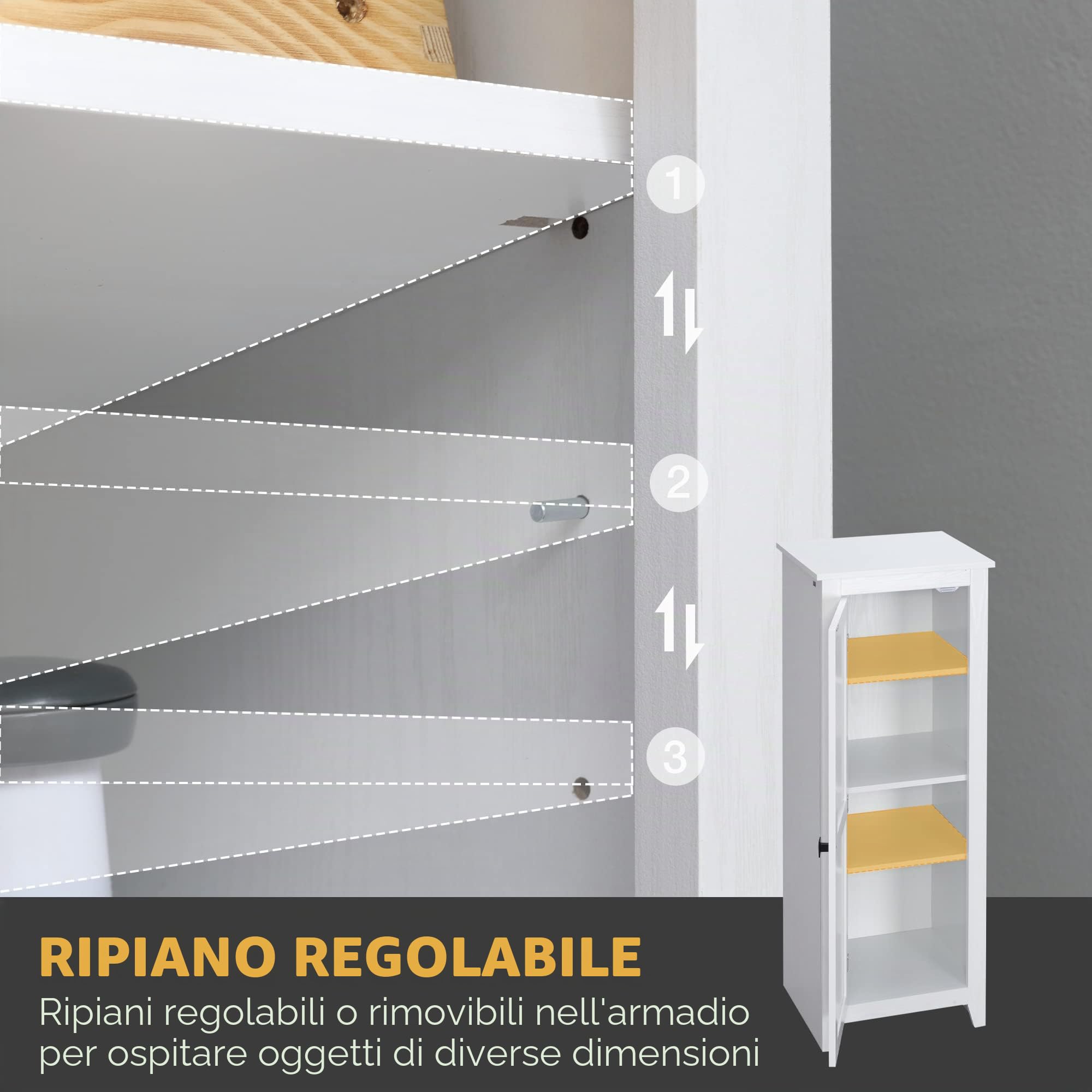 HOMCOM 48" Armadio dispensa cucina indip. porta fienile bianco