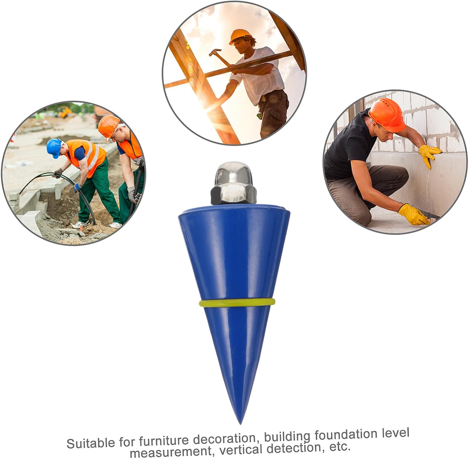 Mikikit 300g Plumb Bob Vertical Hammer Tool Measuring Instrument for Construction Plumbers and Builders for Vertical Detection and Building Foundation Level Measurement