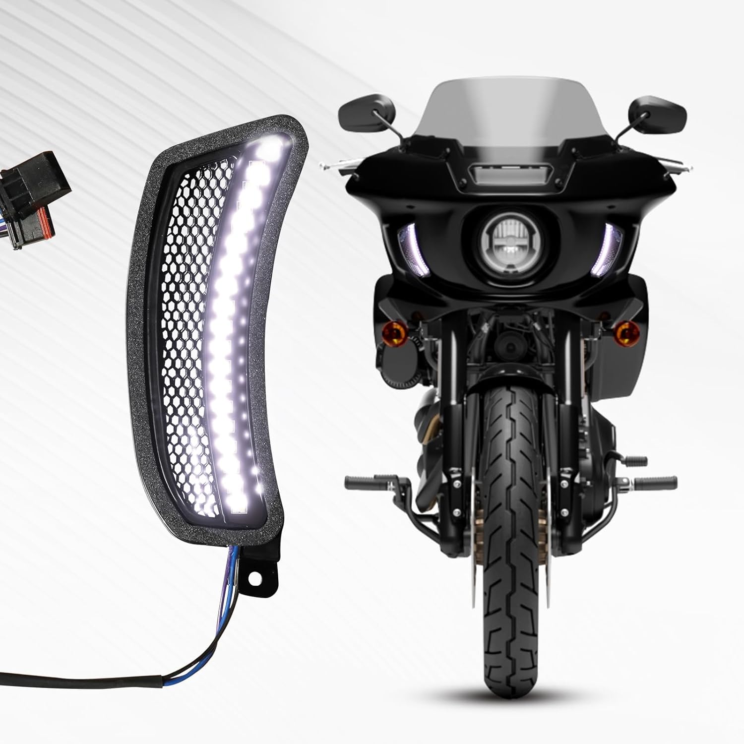 Motorcycle Headlight Vent Accent Turn Signal LED Side Fairings Headlight For Harley Softail Low Rider ST FXLRST 2022-2025/Low Rider El Diablo FXRST 2022