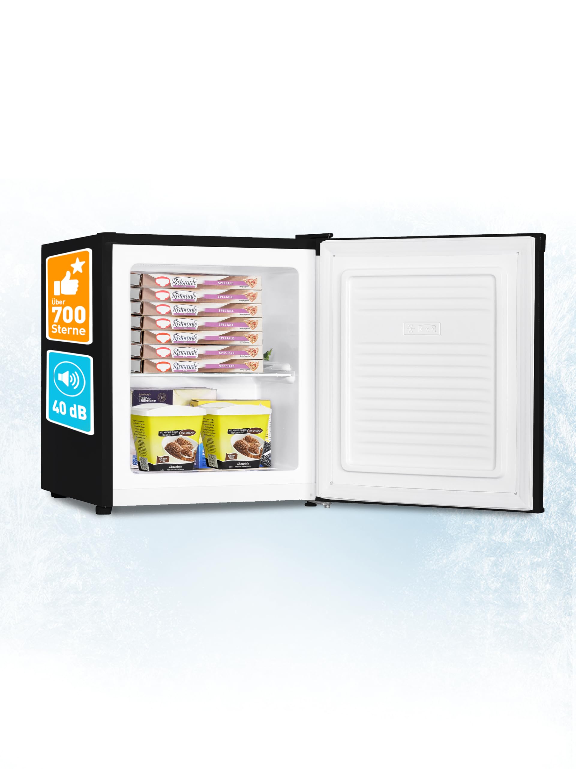 Heinrich´s Mini congelatore da 33 l, -18 °C, piccolo, silenzioso, 40 dB, con cerniera della porta intercambiabile, perfetto per ufficio, campeggio, attività all'aperto