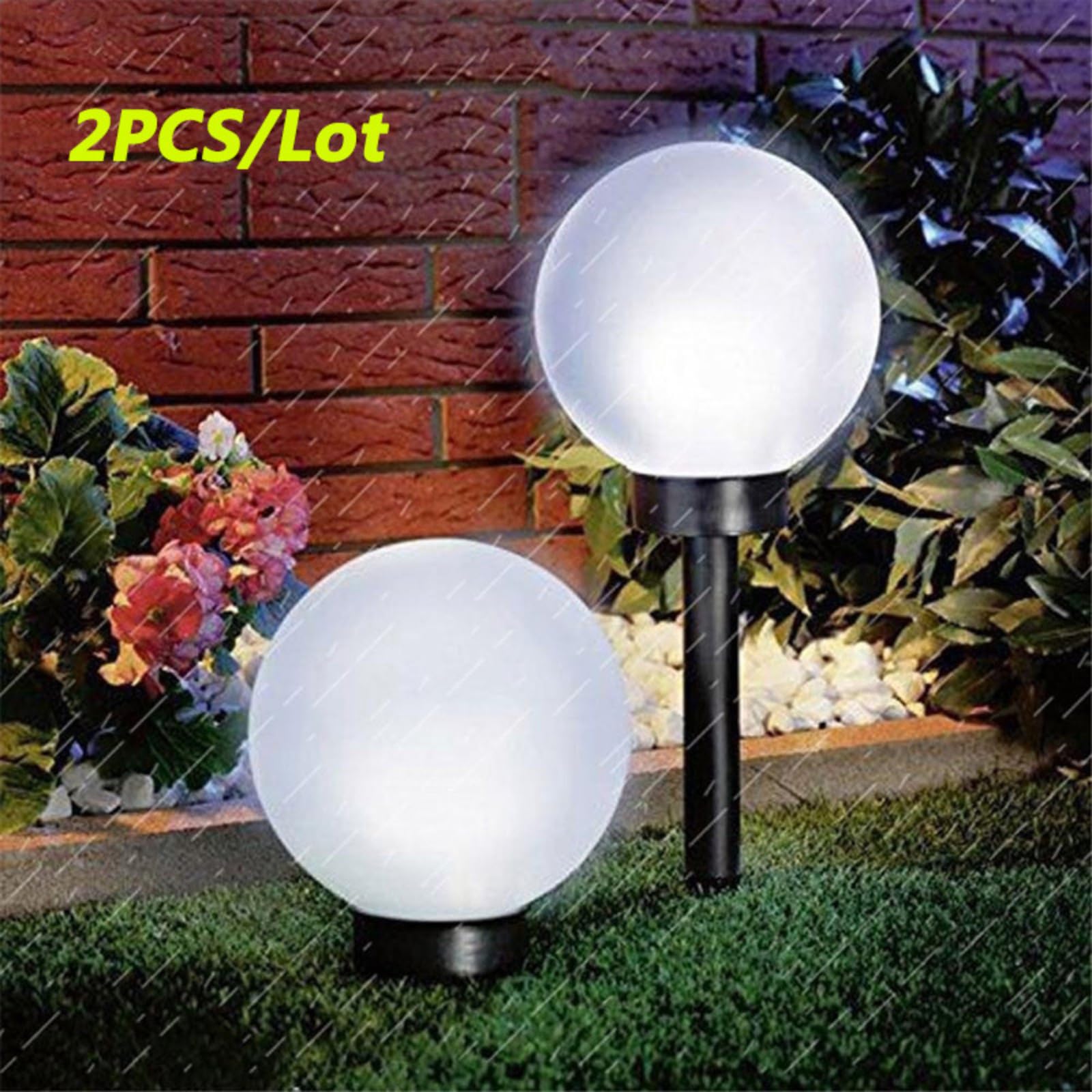 10 sztuk solarnych lamp solarnych LED zasilanych globusem, wodoodporna, do ogrodu, trawnika, dekoracja podwórka, patio, podjazdu, krajobrazu, zakopanego słupka, lampa podwórza, zimna biel (8 sztuk)