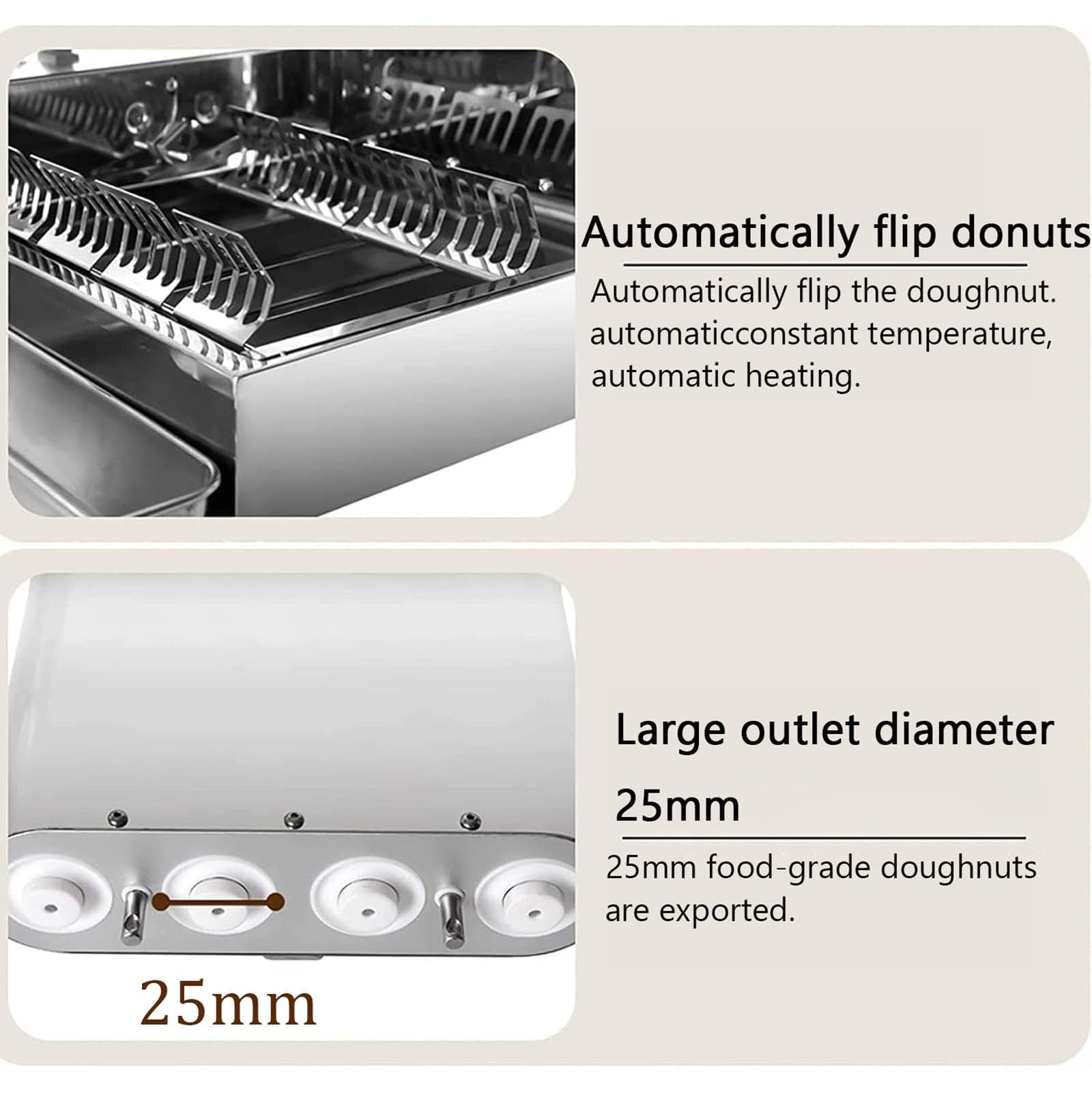 Máquina para hacer donas comercial de 4/6 filas, totalmente automática, con panel de control inteligente, 1800 piezas/H, grosor ajustable, freidora automática de donas 4,6