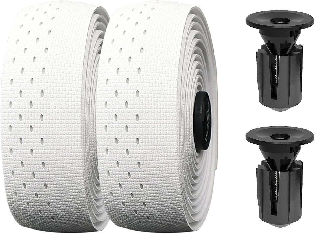 Bike Handlebar Tape, EVA Bike Bar Tape Road Bike, High Stain Resistance Bicycle Handlebars Tape, Extra Thick Soft & Non-Slip Comfortable Bike Grip Tape for Handlebars(Set of 2, White)