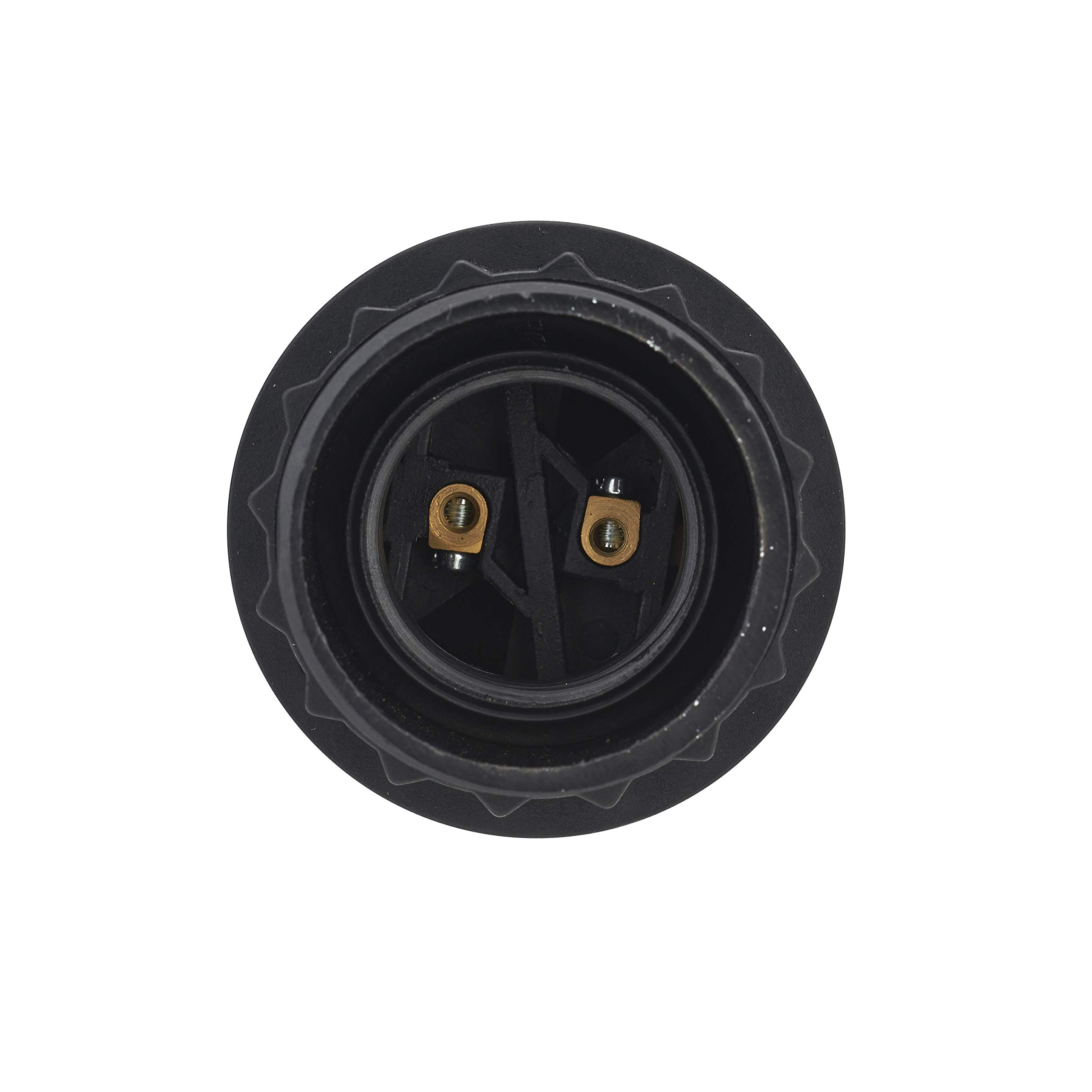 DEBFLEX Gniazdo żarówki - Gniazdo żarówki - Gniazdo świetlne - Gniazdo lampy - E27 Chem 1/2 gwintowane gniazdo z pierścieniem D58mm złącze 10mm czarne - Debflex - 712700